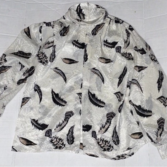 Vintage large bundle• lot of 10•Ladies silky long sleeved Secretary blouse Tops - Picture 5 of 13